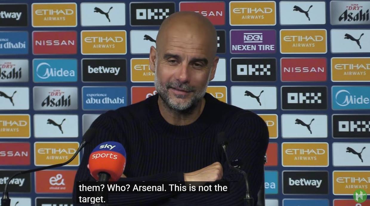 瓜帅低调回应积分追赶：目标不是阿森纳，而是确保欧冠资格+力争足总杯